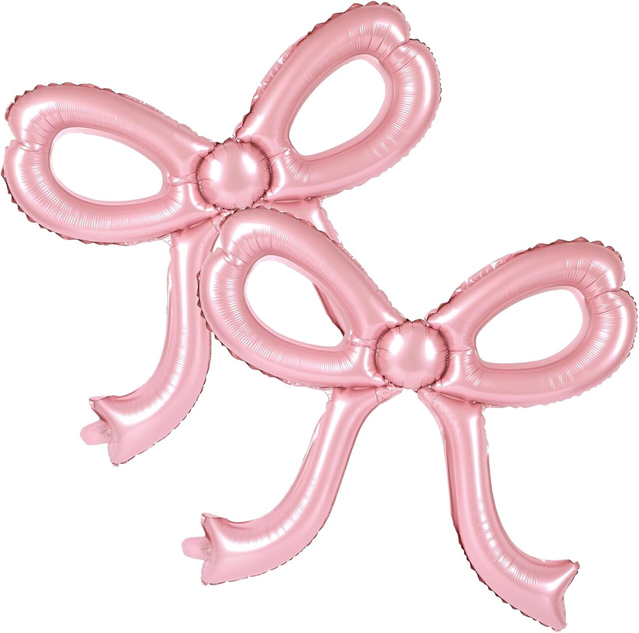 2 Pcs Pink Bow Balloons Coquette Birthday Bachelorette Party Decorations Giant Bows Themed Foil Balloon for Baby Shower Decor